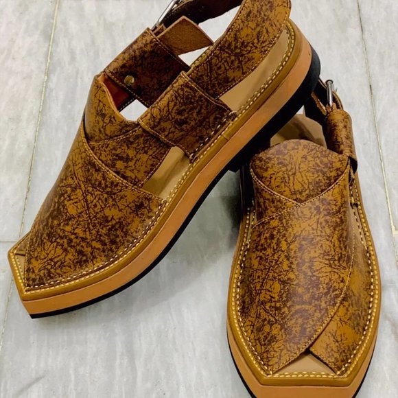 Premium Quality Men's Leather Sandals, Handcrafted Peshawari Chappal - Picture 10 of 12